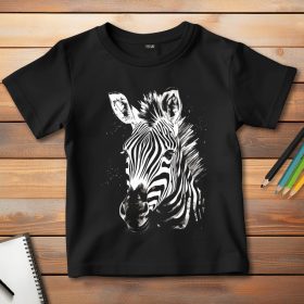 Zebrás póló gyerekeknek fekete színben