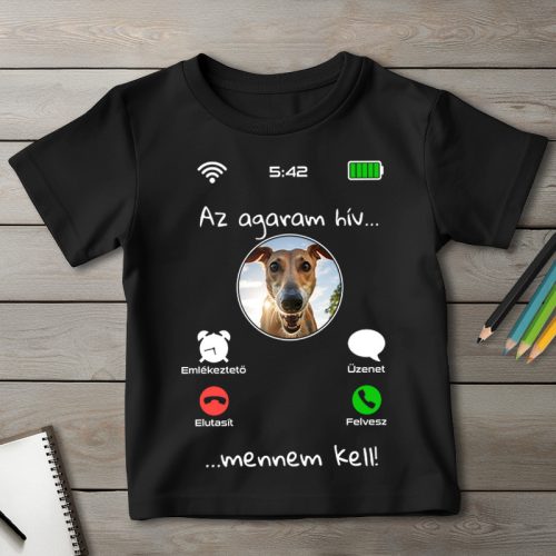 Agaras póló gyerekeknek fekete színben