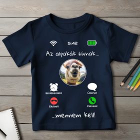 Alpakás póló gyerekeknek sötétkék színben