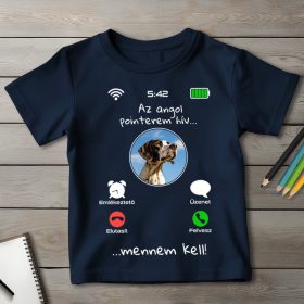 Angol pointeres póló gyerekeknek sötétkék színben