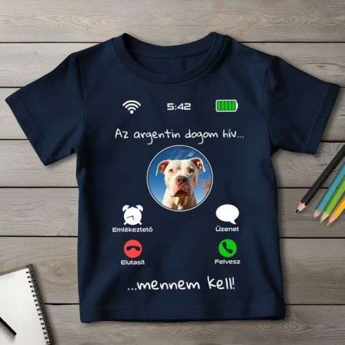 Argentin dogos póló gyerekeknek sötétkék színben
