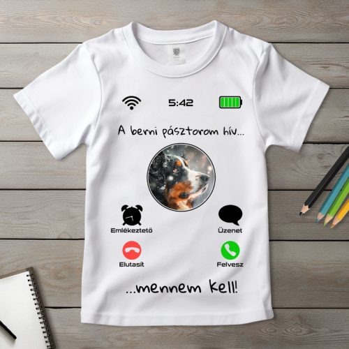 Berni pásztoros póló gyerekeknek fehér színben