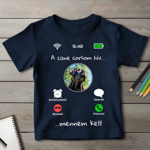 Cane corsos póló gyerekeknek sötétkék színben