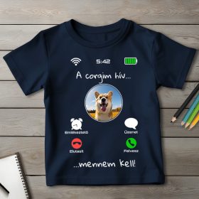 Corgis póló gyerekeknek sötétkék színben