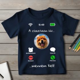 Csaucsaus póló gyerekeknek sötétkék színben