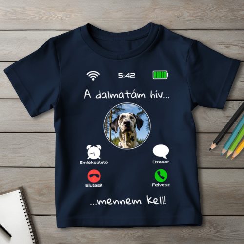 Dalmatás póló gyerekeknek sötétkék színben