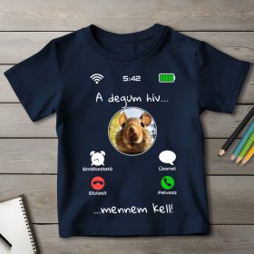 Degus póló gyerekeknek sötétkék színben