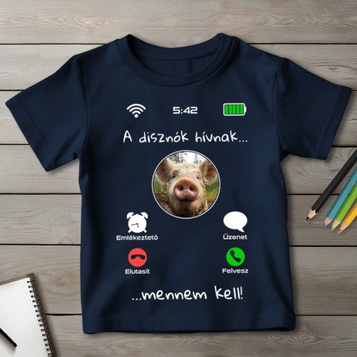 Malacos póló gyerekeknek sötétkék színben