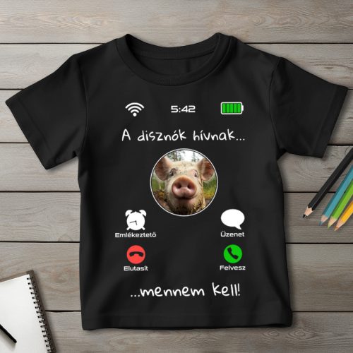 Malacos póló gyerekeknek fekete színben