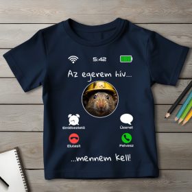 Egeres póló gyerekeknek sötétkék színben