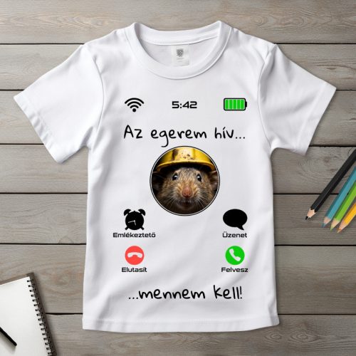 Egeres póló gyerekeknek fehér színben