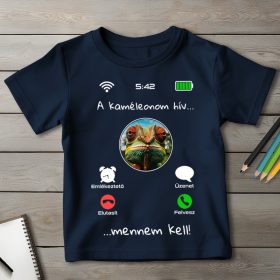 Kaméleonos póló gyerekeknek sötétkék színben