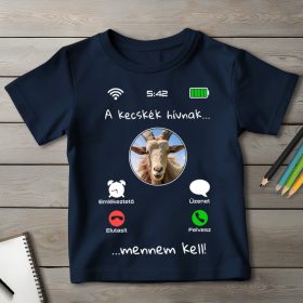 Kecskés póló gyerekeknek sötétkék színben