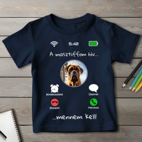 Masztiffos póló gyerekeknek sötétkék színben