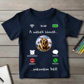 Méhecskés póló gyerekeknek sötétkék színben