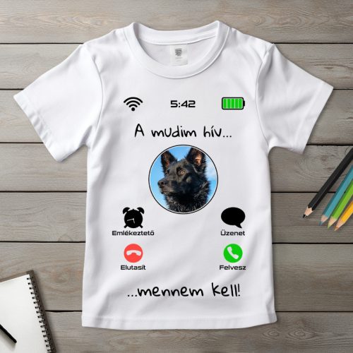 Mudis póló gyerekeknek fehér színben