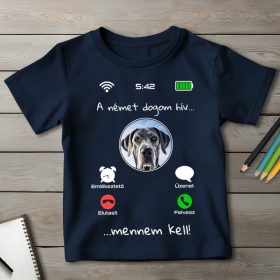 Német dogos póló gyerekeknek sötétkék színben