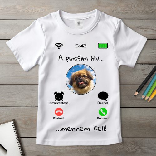 Palotapincsis póló gyerekeknek fehér színben