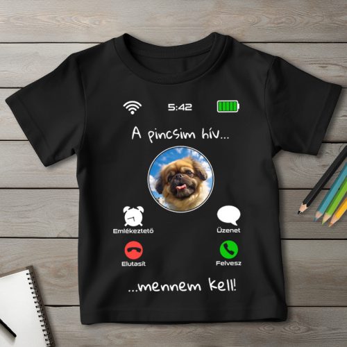 Palotapincsis póló gyerekeknek fekete színben