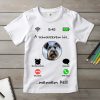 Schnauzeres póló gyerekeknek fehér színben