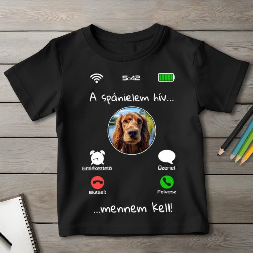 Cocker spánieles póló gyerekeknek fekete színben