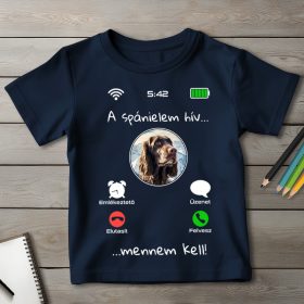 Field spánieles póló gyerekeknek sötétkék színben