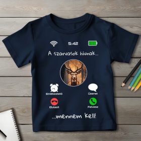 Szarvasos póló gyerekeknek sötétkék színben