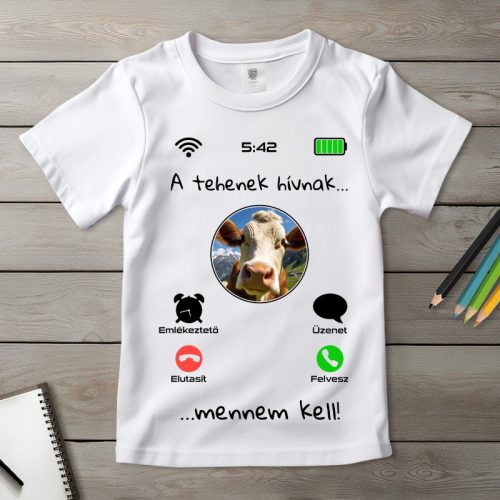 Bocis póló gyerekeknek fehér színben