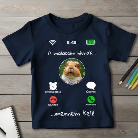 Tengerimalacos póló gyerekeknek sötétkék színben