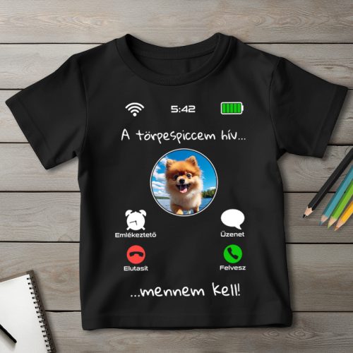 Törpespicces póló gyerekeknek fekete színben