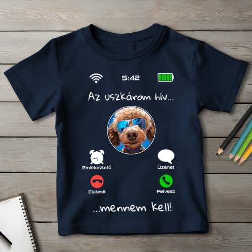 Uszkáros póló gyerekeknek sötétkék színben
