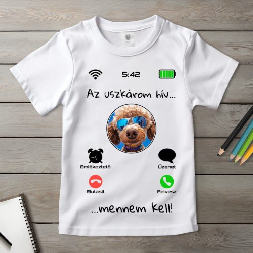 Uszkáros póló gyerekeknek fehér színben