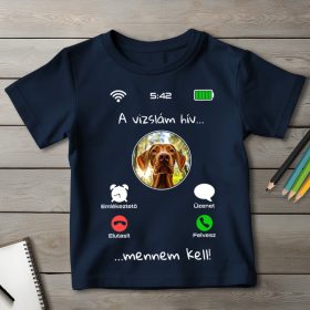 Magyar vizslás póló gyerekeknek sötétkék színben