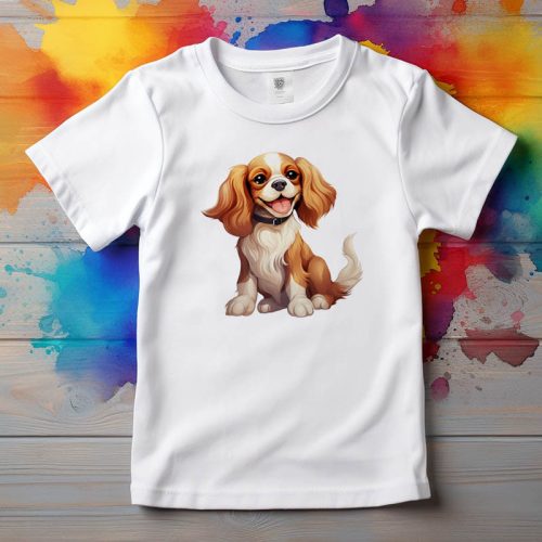 Cavalier king charles spániel mintás póló gyermekeknek