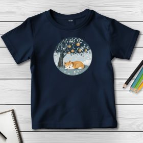 Akitás póló gyerekeknek sötétkék színben