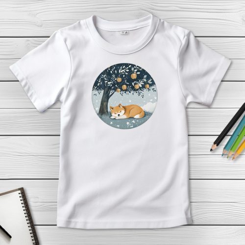 Akitás póló gyerekeknek fehér színben