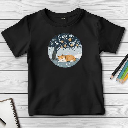 Akitás póló gyerekeknek fekete színben