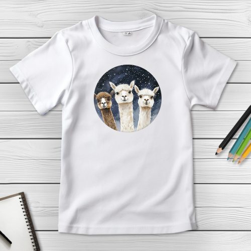 Alpakás póló gyerekeknek fehér színben