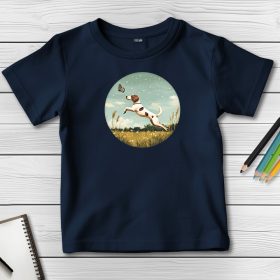 Angol pointeres póló gyerekeknek sötétkék színben