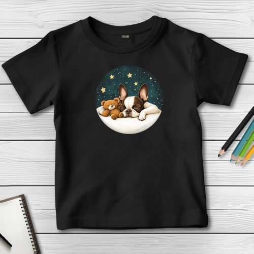 Boston terrieres póló gyerekeknek fekete színben