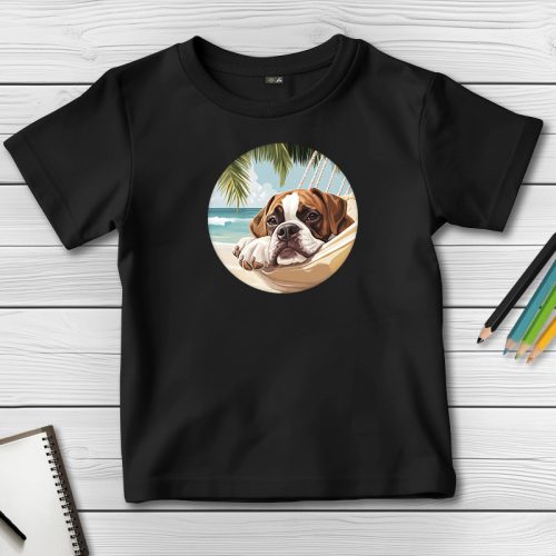 Boxeres póló gyerekeknek fekete színben