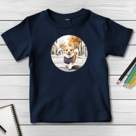 Corgis póló gyerekeknek sötétkék színben