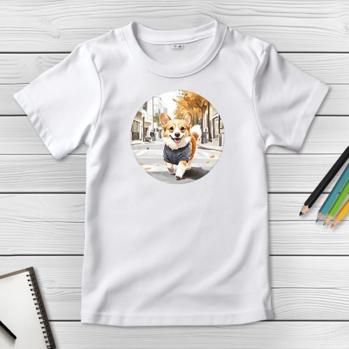 Corgis póló gyerekeknek fehér színben