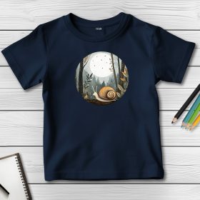 Csigás póló gyerekeknek sötétkék színben