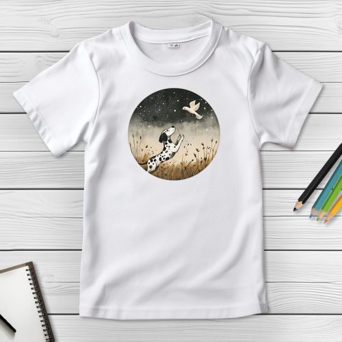 Dalmatás póló gyerekeknek fehér színben