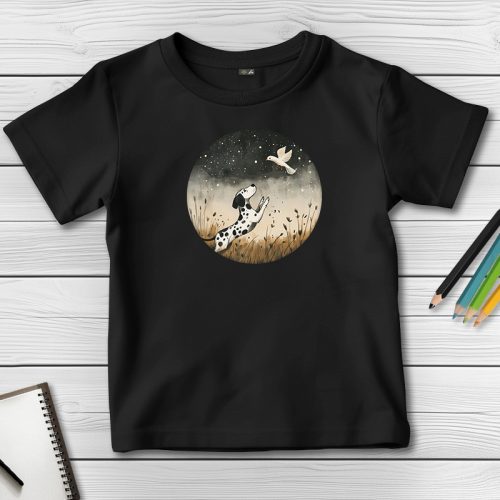 Dalmatás póló gyerekeknek fekete színben