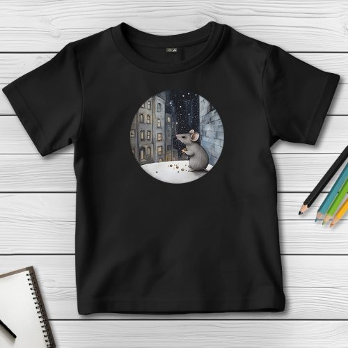 Egeres póló gyerekeknek fekete színben