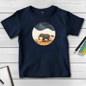 Elefántos póló gyerekeknek sötétkék színben