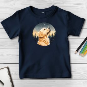 Golden retrieveres póló gyerekeknek sötétkék színben