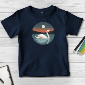 Hattyús póló gyerekeknek sötétkék színben